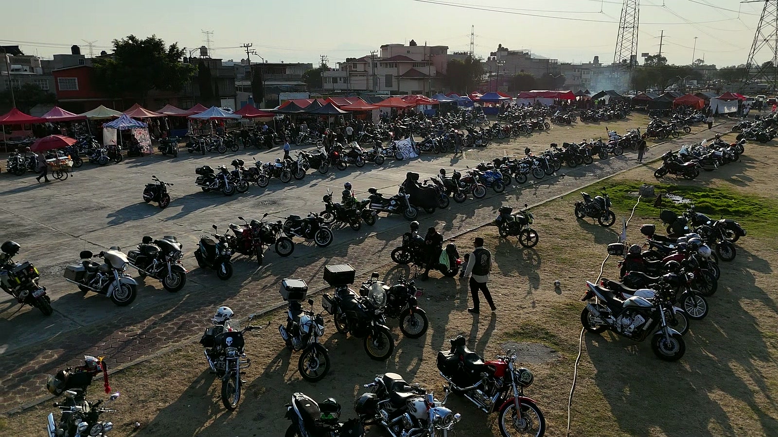 Motos panorámica aérea
